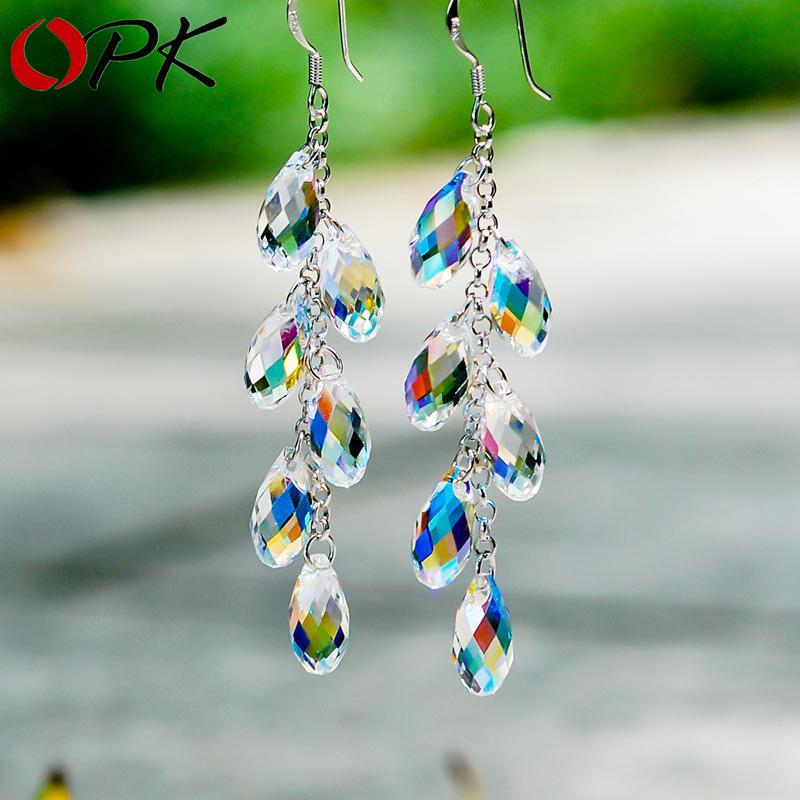 Modische mehrfarbige lange Ohrringe für Damen Hochzeitsschmuck Quasten-Hängeohrringe Verlobung… Mehr