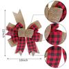 1PC Christmas Burlap Plaid Bows For Wreath DIY Crafts Xmas Gift Wrapping Bow Christmas Tree Decorations For Home New Year Gifts