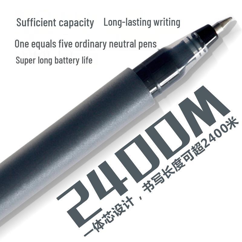 Large Capacity 0.5mm Black Gel Pen for Students - Needle Tip, Refillable, Perfect for Signatures and Exams.