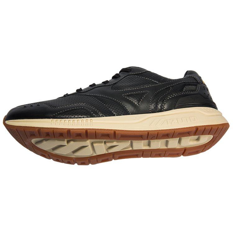 Mizuno Leather Casual Low-Top Running Shoes Men Sneaker Black Brown White D1GH200802