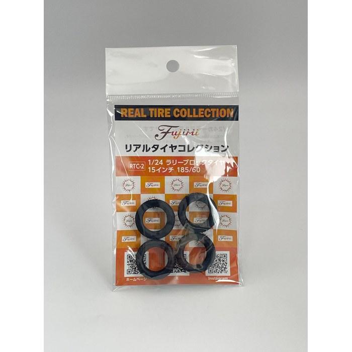 Real Tire Collection Series 1/24 No.2 Rally Block Tire 15 Inch 185/60 Black