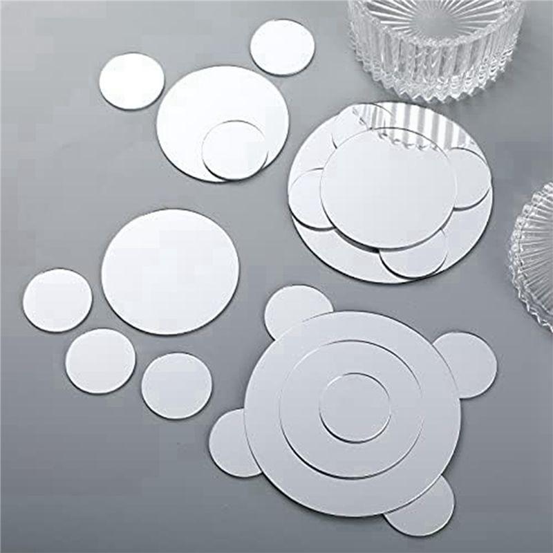 A84X-300 Pieces Mini Size Round Mirror Small Round Mirror Adhesive Mirror Round Craft Mirror Tiles For Crafts
