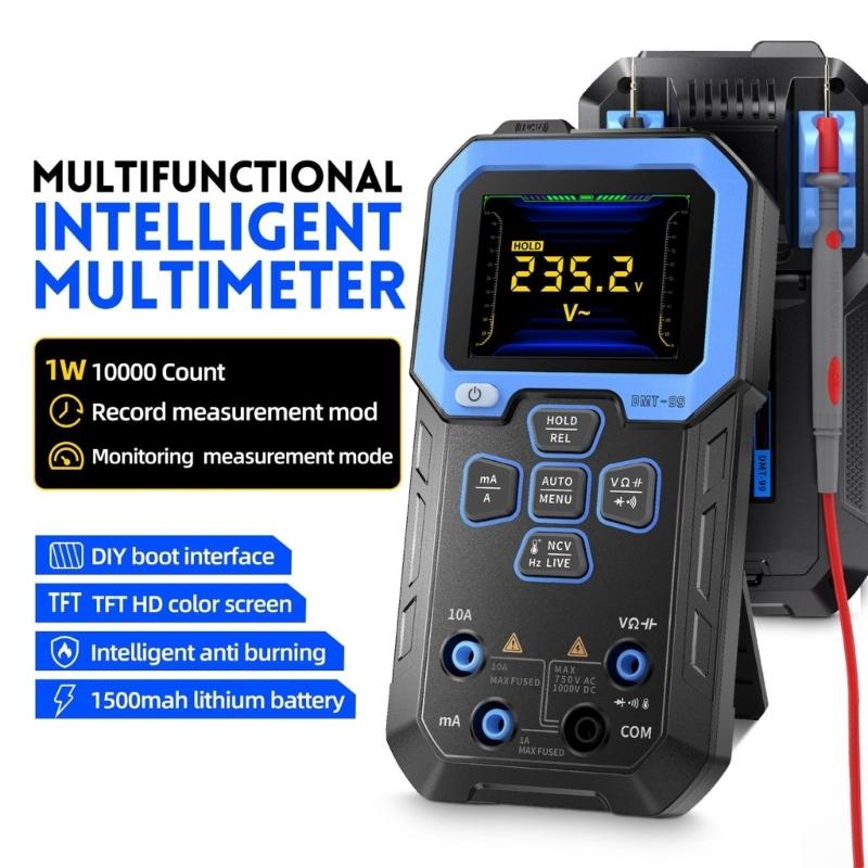 Multimeter Voltage Tester Ohmmeter with TFT Color Display for Live NCV Capacitance Live Test Battery Operated(Included)