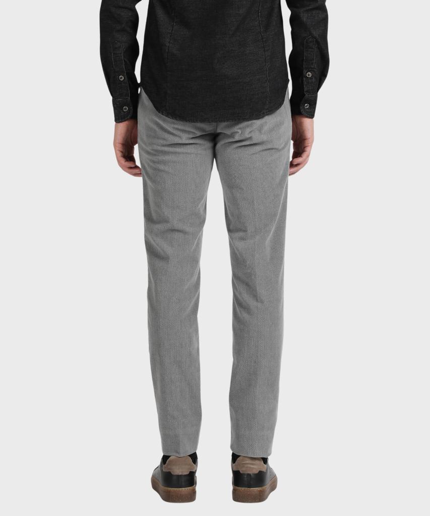 PANICALE Gray Slim Fit Cotton Twill Pants