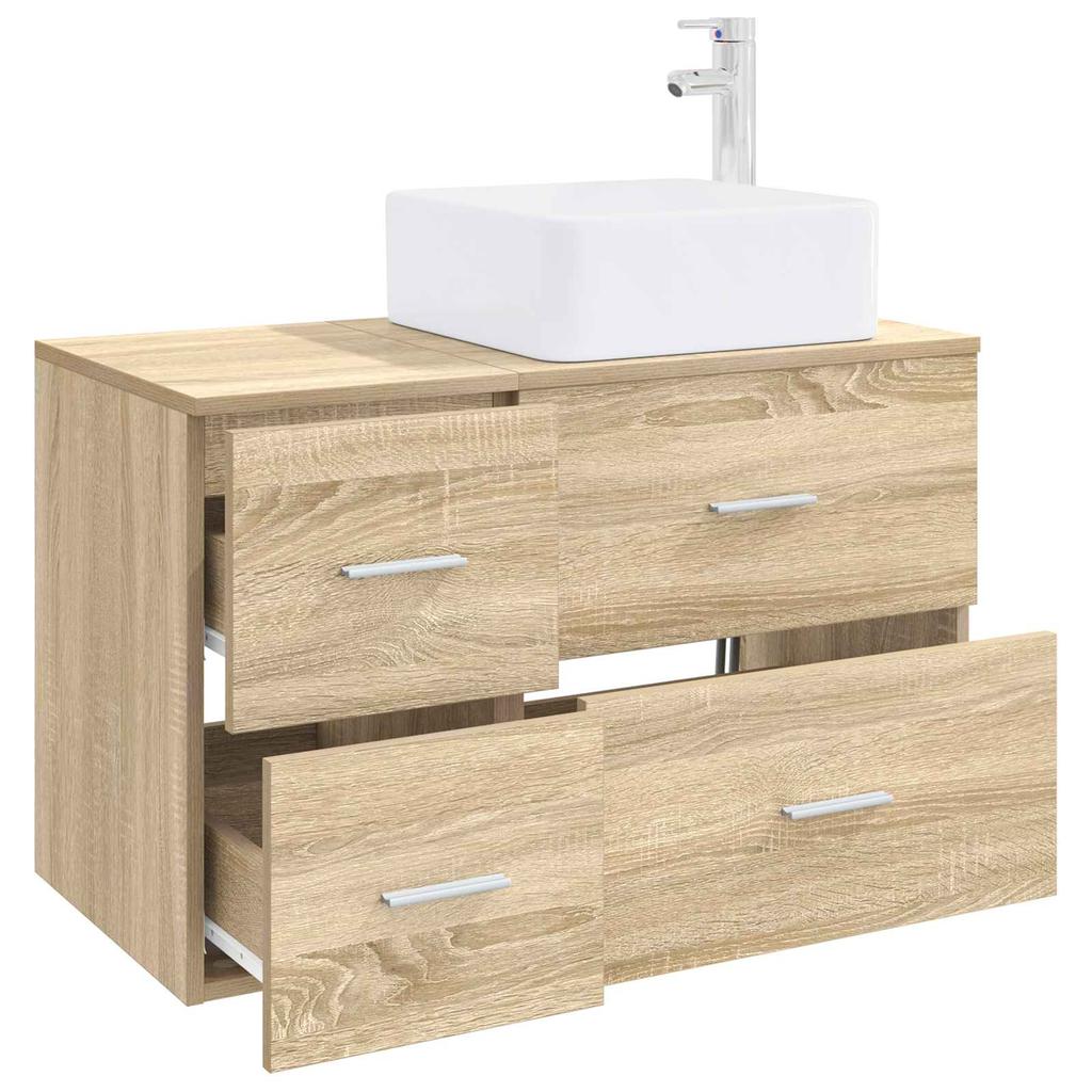 Bathroom Furniture Set 2 Pcs Sonoma Oak Wood Based Material