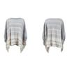 Women Autumn Winter Loose Knitwear Sweater O Neck Bat Sleeve Stripe Cardigan Cross Border Cloak