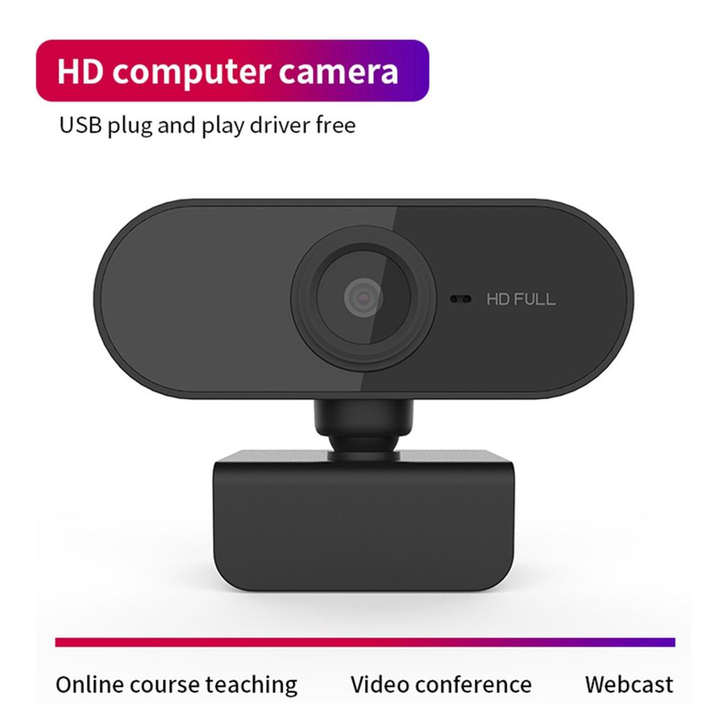 1080P Computer Camera with Microphone Desktop USB Webcam Free Drive for Video Call(Black )