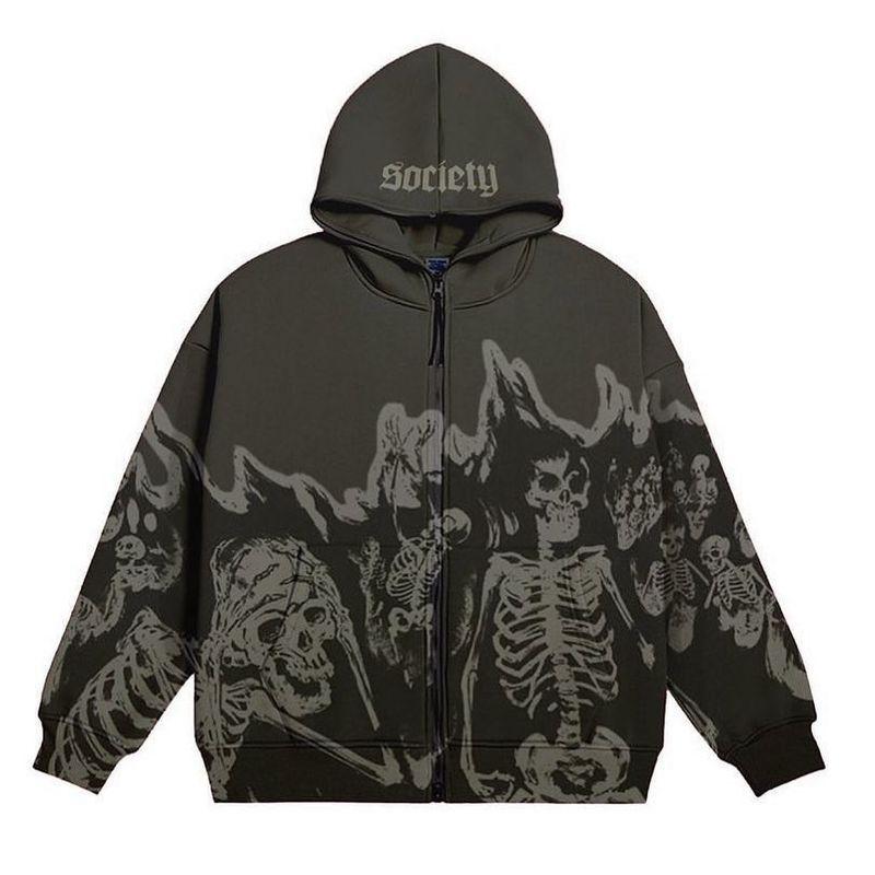

Fashion Sweatshirts Gothic Sweatshirt Embroider Skull D XL
