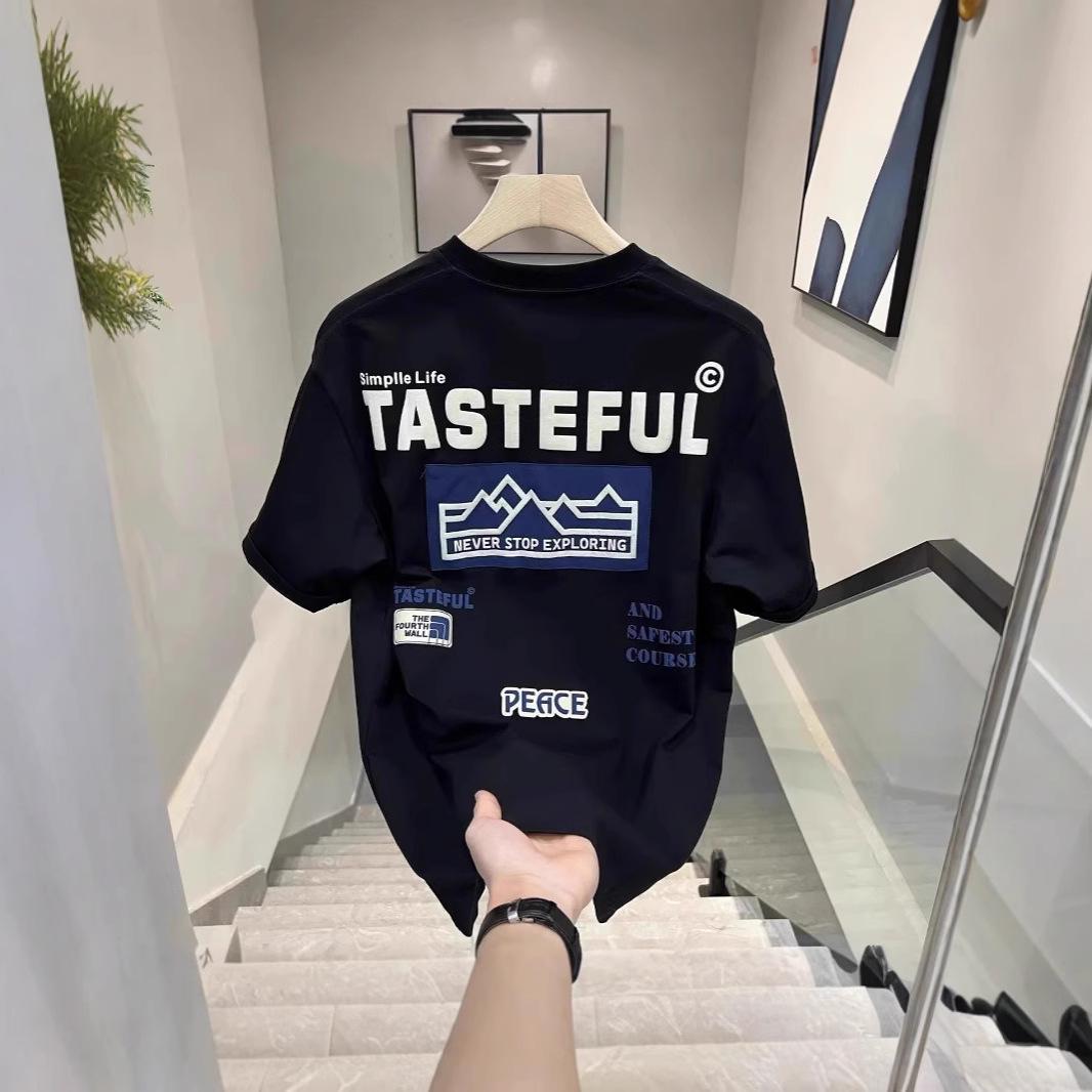 

2025 Men s Trendy Print Short Sleeve T-shirt: Youthful Casual Bad Boy Style S білий