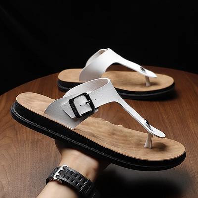 Fashion New Design Men's Sandals Summer Anti Slip Beach Shoes Handmade Male Slippers New Flip-flops Casual Outwear Men Half Drag Sandals