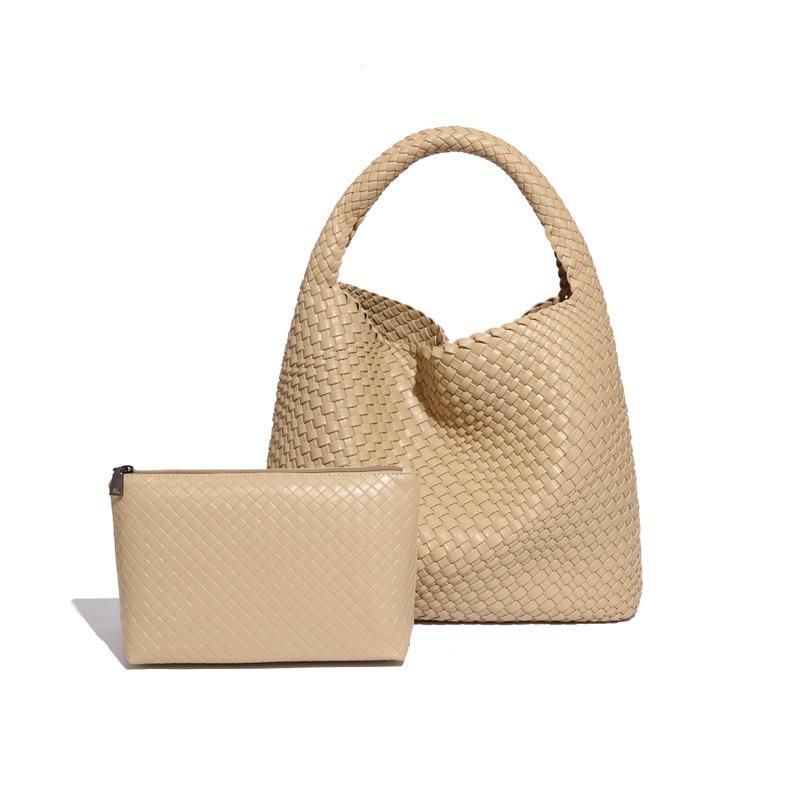 Pure Hand-woven Women's Bags, Large-capacity Shoulder Handbags, Fashionable and Versatile Underarm Bags, Exquisite and Simple