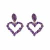 Silver Needle Diamond Geometric Love Hollow Earrings Sweet Cool Spice Girl Personality Earrings Light Luxury Advanced Earrings Women