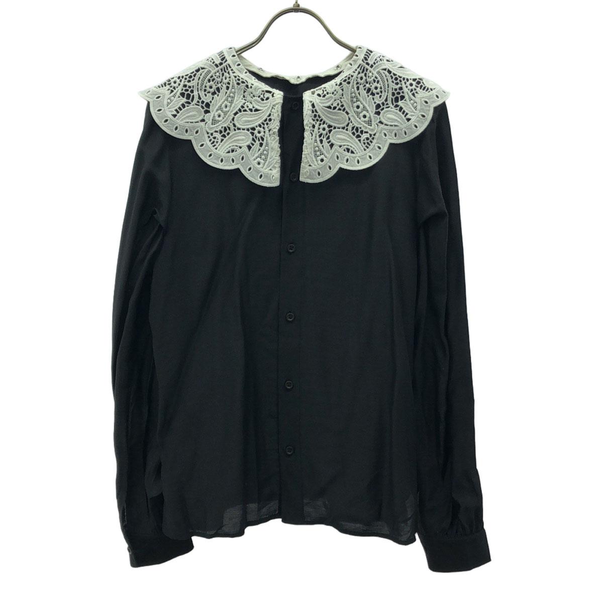 

AMERI UNDRESSED Long sleeve With lace collar shirt F Black series blouse Women Used