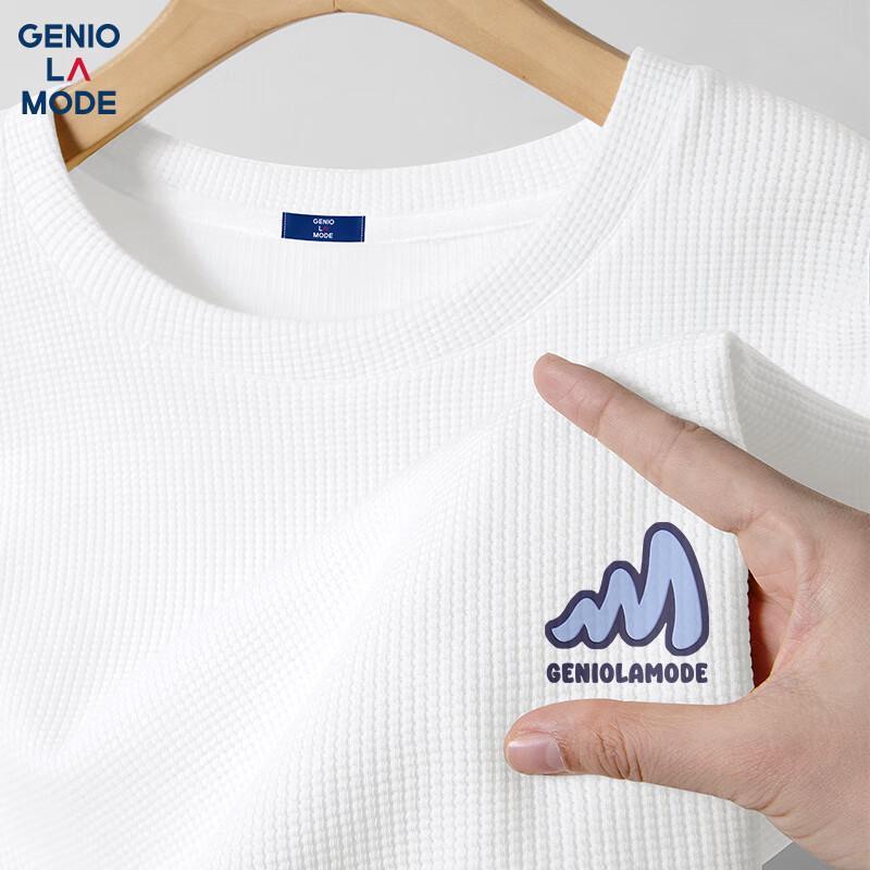 GENIOLAMODE Men s Waffle Knit Short Sleeve T-Shirt 3XL