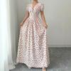 Summer new floral print long dress dress women