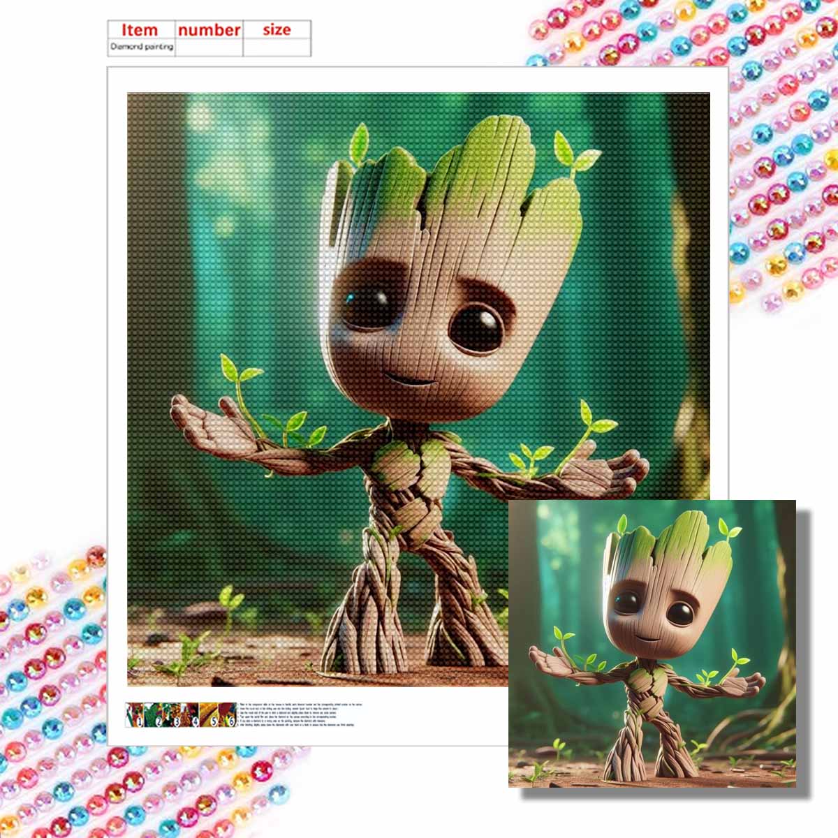 

5D DIY Алмазная Живопись Декоративный Грут Полная Круглая Выкладка Пейзаж Алмазная Вышивка Наборы для Вышивания Крестом Домашний Декор Подарок Round 20x20cm