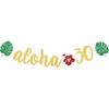 Aloha 50 Banner, Hawaiian 50th Birthday Decorations, Aloha Party Decorations, Tropical Luau Birthday Party Decorations, Palm Leaf Decorations Gold
