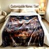 Dragon Phoenix Theme Soft Blanket Personalized Custom Name Text Print Warm Blanket Home Sofa Bedroom Decor
