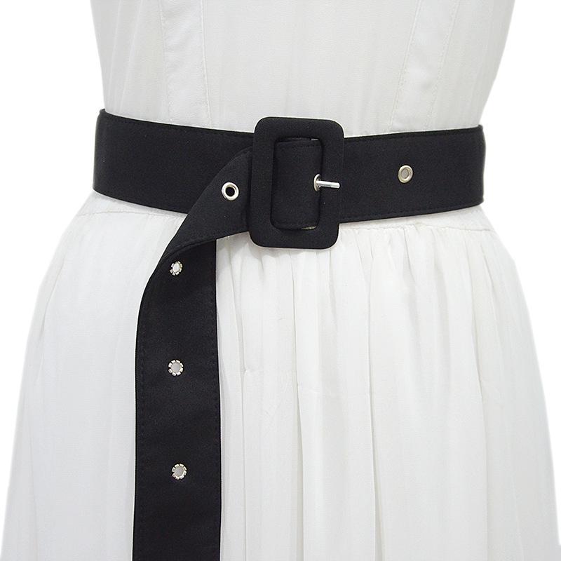 Women's Extra Long Canvas Belt: Solid Color, Wide Waistband for Casual Wear