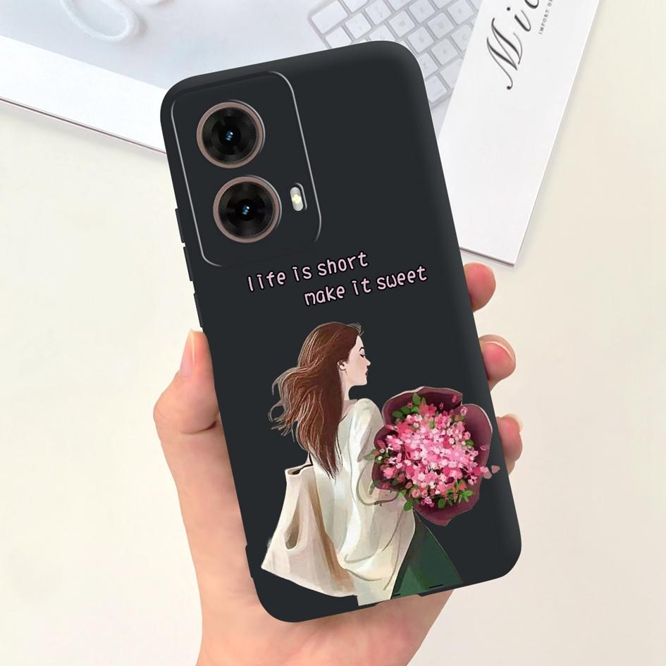 For Motorola Moto G85 5G Case 2024 Fashion Flower Marble Soft Silicone Camera Protection Phone Cover For Moto G85 XT2427-3 Coque