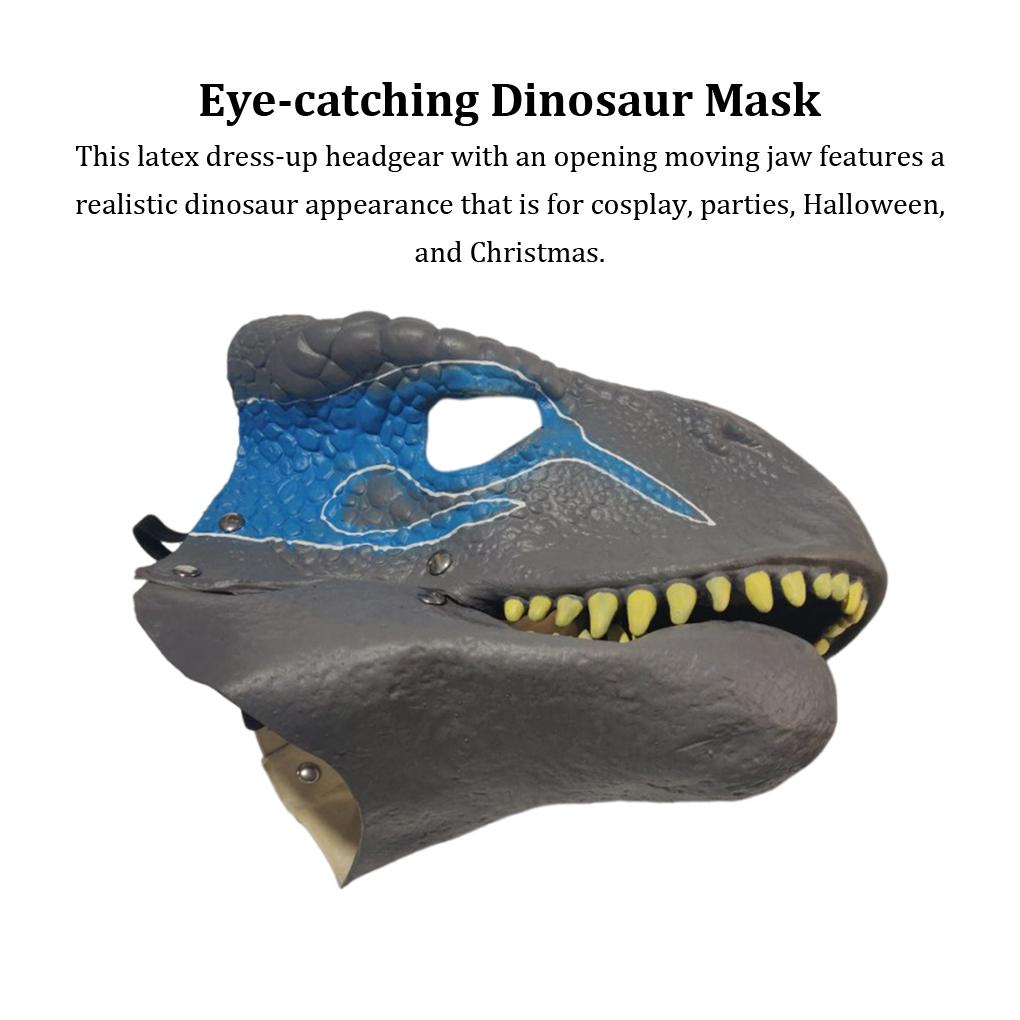 Premium-Latex sorgt für Komfort und Langlebigkeit für ein langfristig realistisches Dinosaurier-Aussehen Dino-Maske Weiß