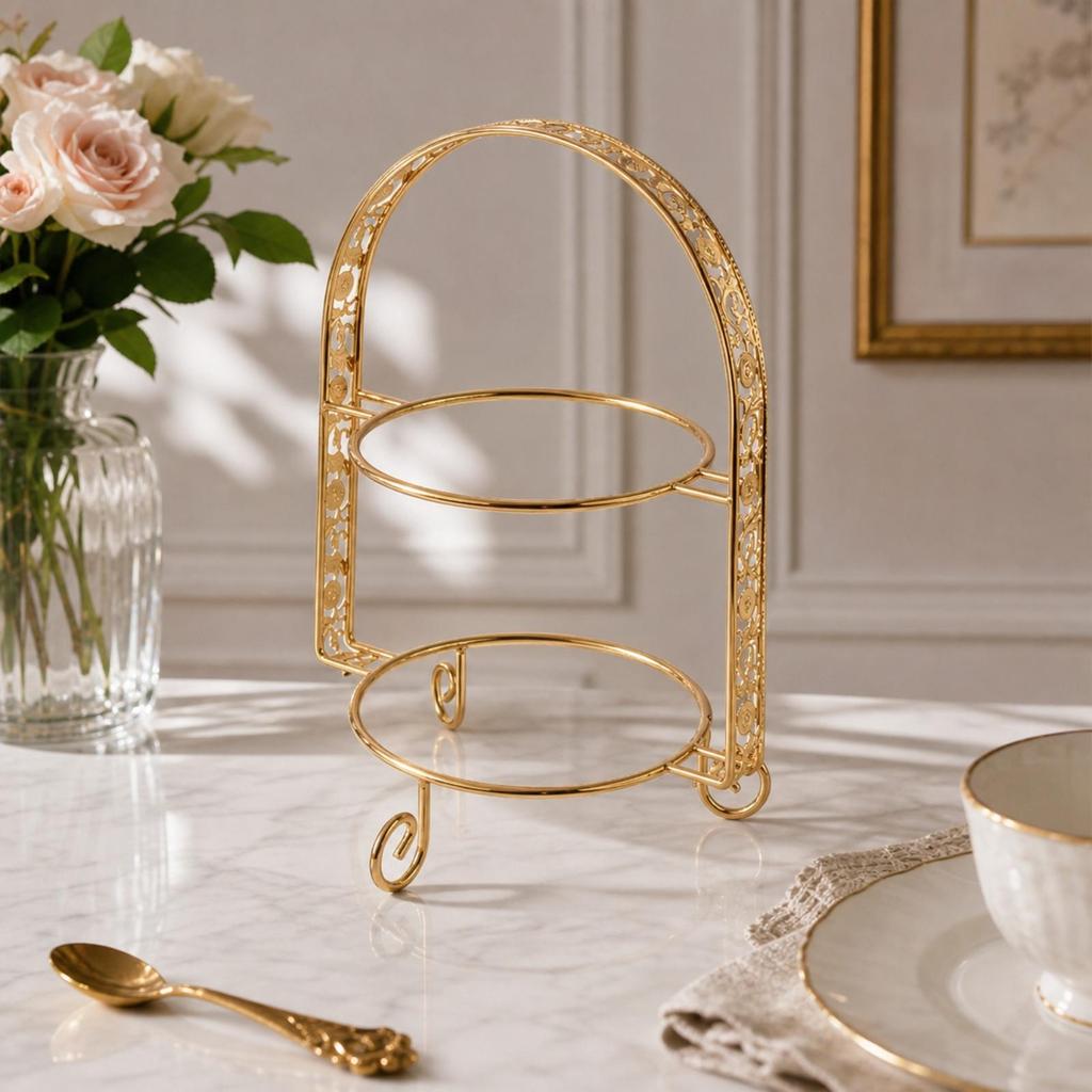 Metal Pastry Display Stand with Circular Tiers Decorative Cake