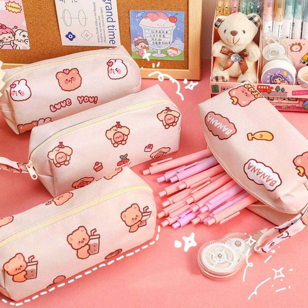 

Bear Pencil Case Large Capacity Stationery Bag Creative Stationery Organizer Student Gift