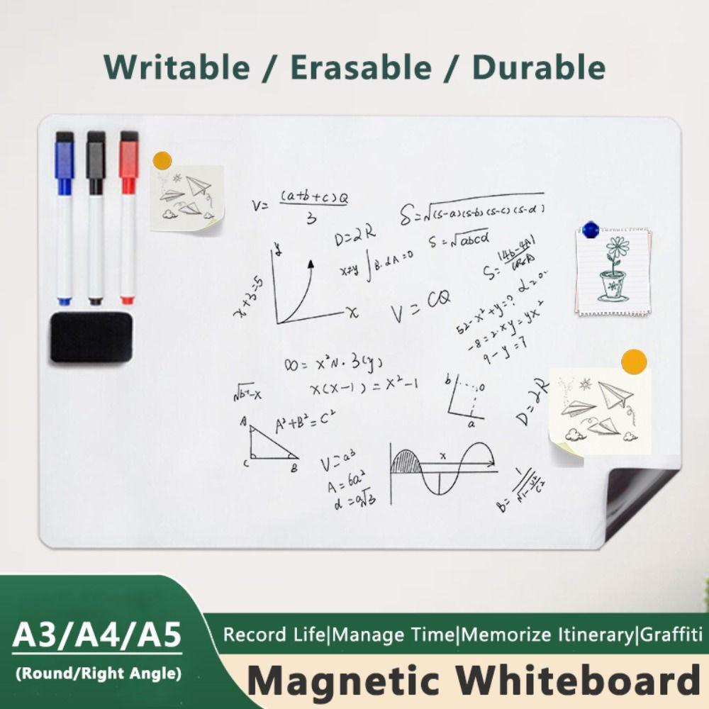 PET Magnetic Whiteboard A3/A4/A5 Refrigerator Magnet Portable Dry Erase White Board  School