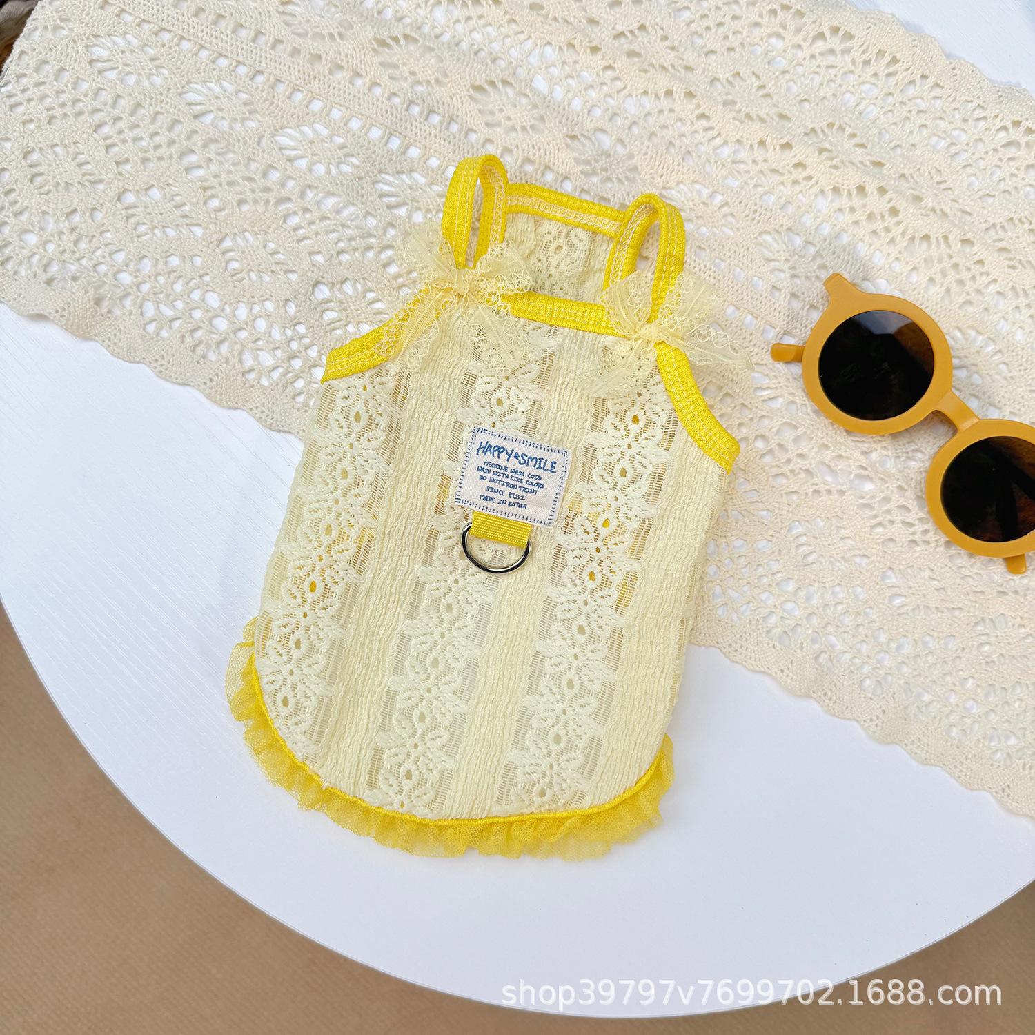 

Летний тонкий дышащий комбинезон для питомца, одежда для собаки, кошки, ажурный, в стиле ретро, против выпадения шерсти XS Reference 1-1.5 kg