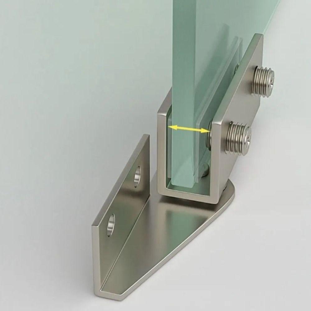 Non-perforated Glass Door Hinge Side Mounted Cabinet Glass Hinge  Furniture Hardware