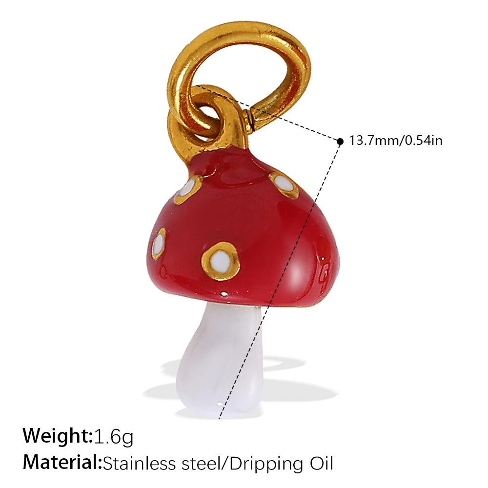Cartoon Oil Dripping Fruit Diy Pineapple Pendant Stainless Steel Gold-Plated Dopamine Accessories