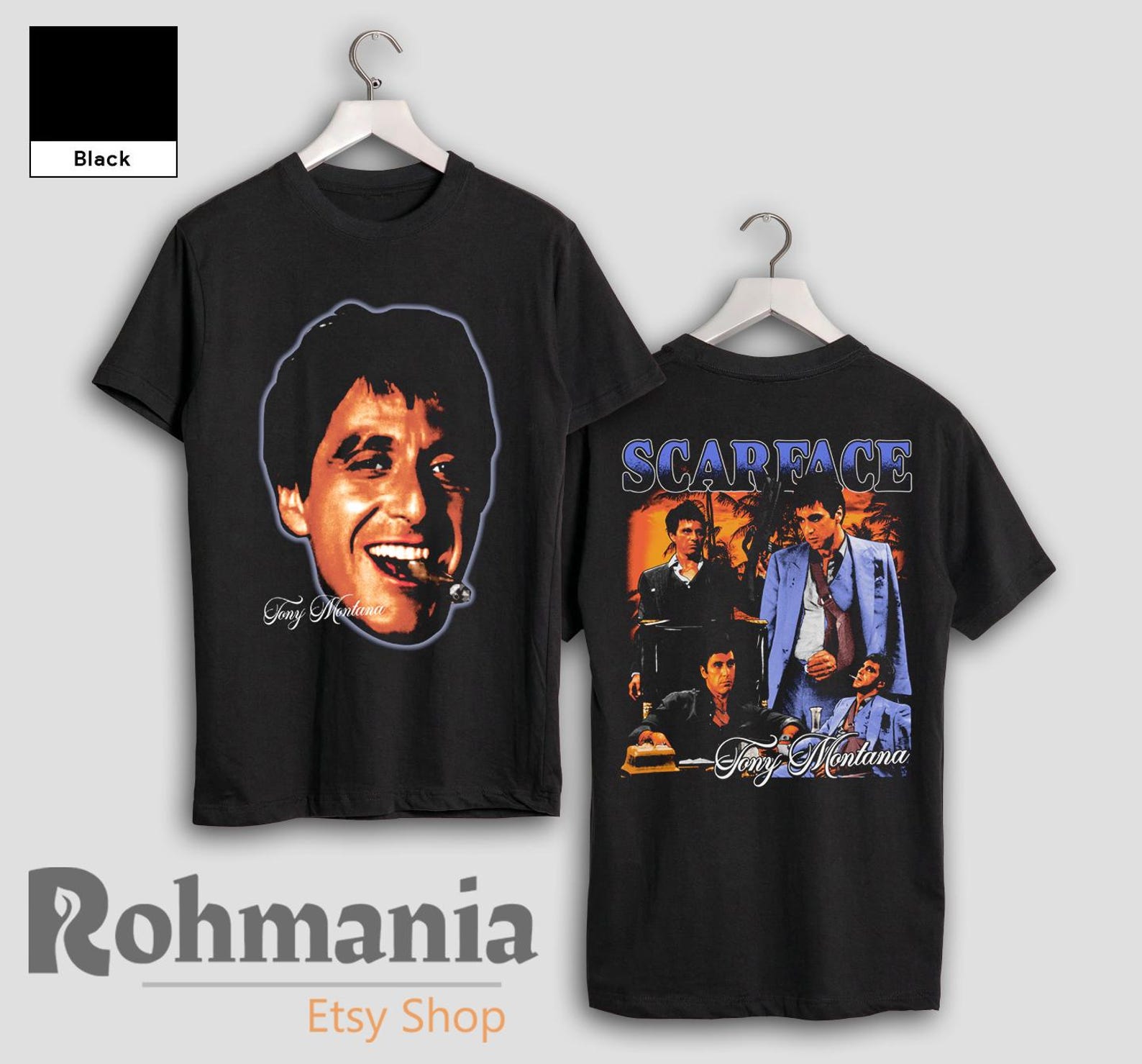 Tony Montana Scarface T-Shirt: 90s Retro Horror Movie Merch Shirt L