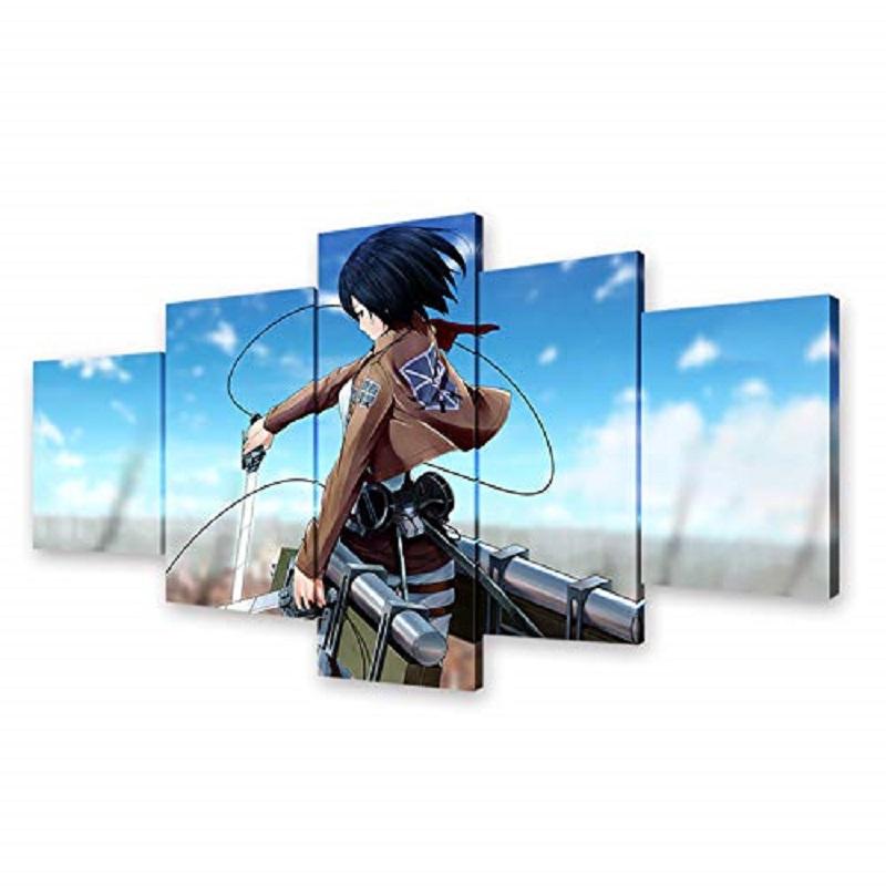 

Без рамки «Атака Титанов», аниме, настенное искусство, 5 шт., холст с принтом, постеры, картины, живопись для гостиной, домашний декор, фотографии