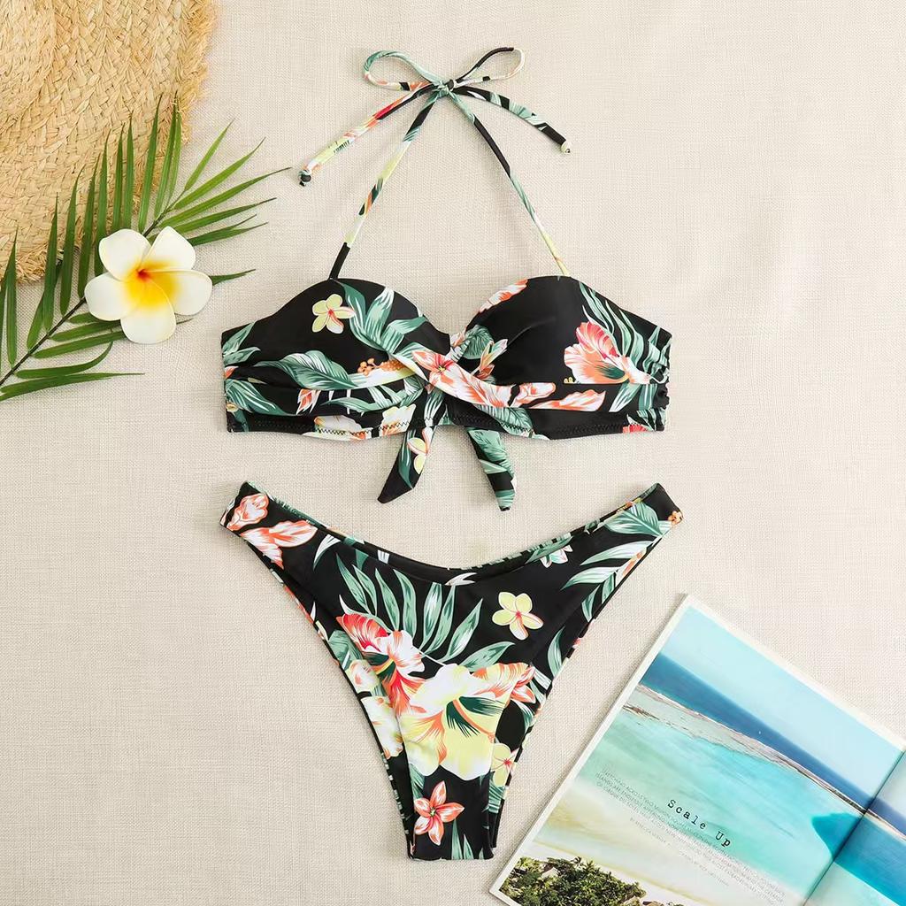 Solid Color Split Swimsuit Women's Three-point Bikini Sexy Beach Vacation Bikini Women