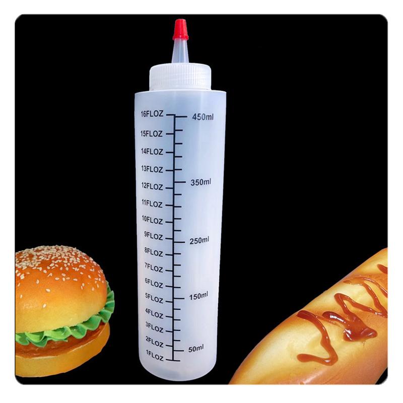 120/350/450Ml Plastic Needle-Nosed Scale Squeeze Bottle Leak-Proof For Kitchen