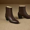 Autumn And Winter Women'S Boots Hand Grab Leather Short Fashion Boots High Heel Martin Boots 40-46 Boots