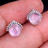 Rose Quartz Gemstone Silver Studs Earring