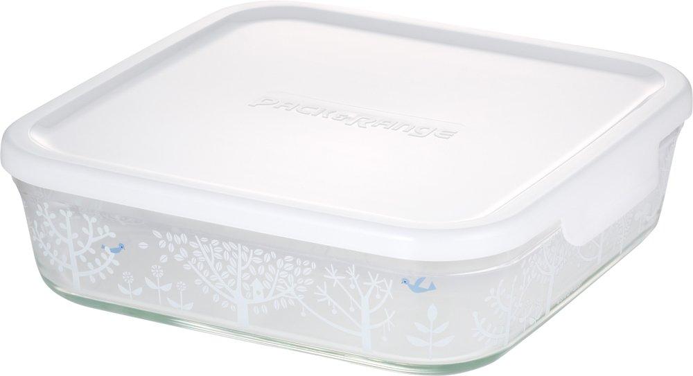 

iwaki Shinji Kato Petit Bois Стеклянный контейнер для хранения Жаростойкий контейнер, Квадратный, Большой, 1,2 л, и Микроволновая печь, B3248-SNC1