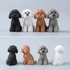 2pcs Simulation Poodle Dog Animal Resin Action Figures Home Desktop Decoration Children Birthday Christmas Gift Doll Kids Toys