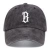 Korean style simple D letter embroidery washed denim baseball cap for women ins fashion versatile trendy brand peaked cap