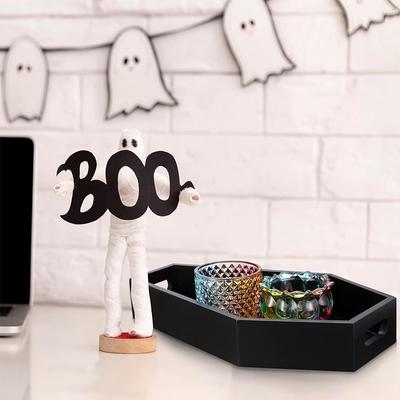 Tvar rakve Černý tác Úložný box Gotický Domácí Dřevěný tác Halloween Dekorace Narozeniny Vánoce Den díkůvzdání Dárek Dárek