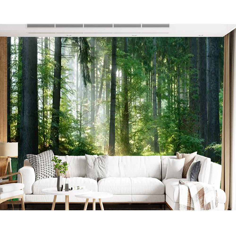 Forest Wallpaper Mystical Green Tree Hole Forest Mural Removable Nature Scenery Wall Murals Living Room Bedroom Home Decor