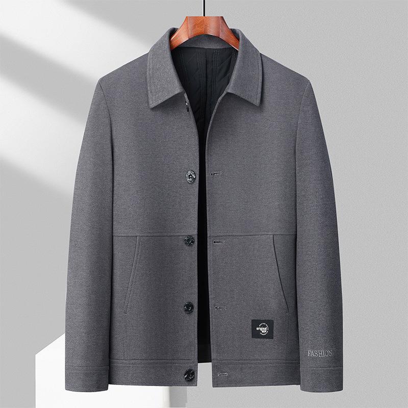 

Осень и зима Новая мужская куртка Модная повседневная куртка для молодых мужчин с отворотом сверху Куртка с инструментами Мужское пальто 195 серый