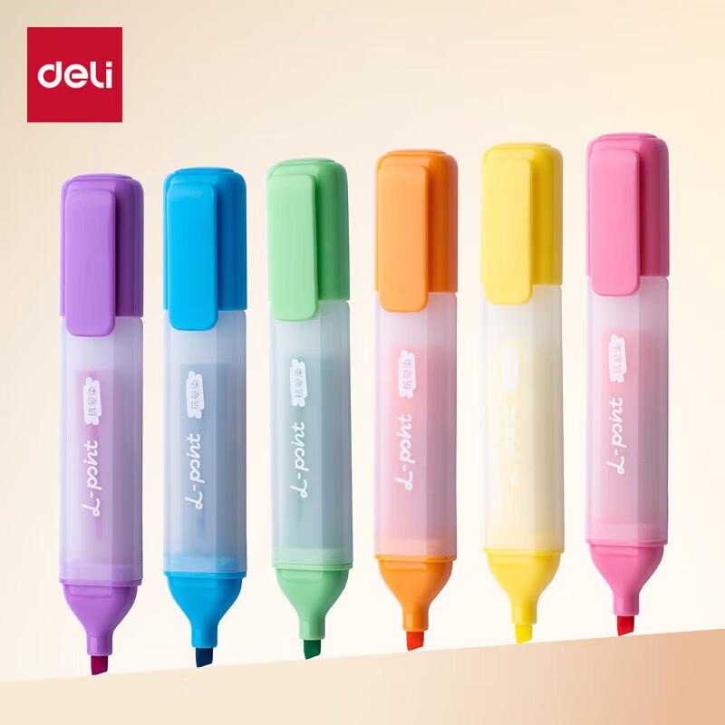 Deli SK628 Acrylic Fluorescent Marker Pen Set - 6 Colors