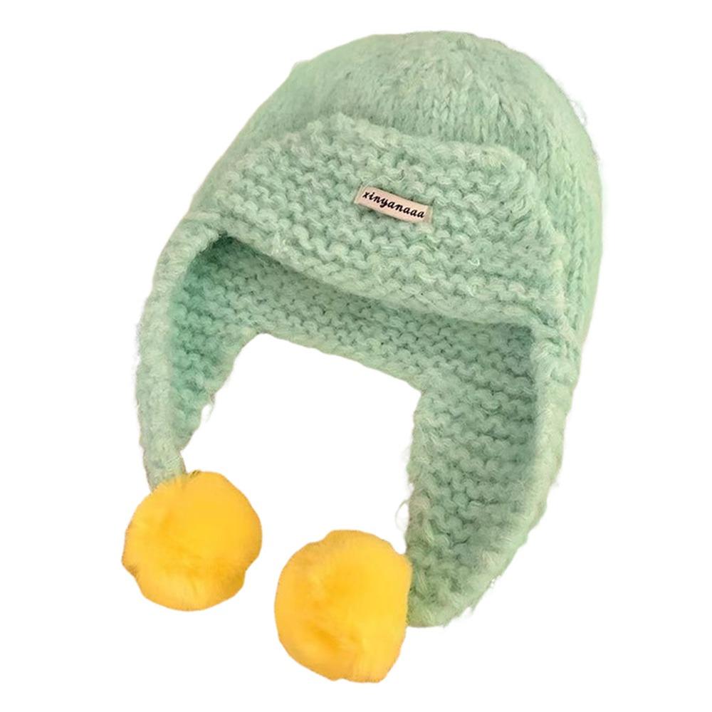 Warm Knitted Cap Polyester Earmuffs Hat High Quality Pullover Hat  Running Hiking