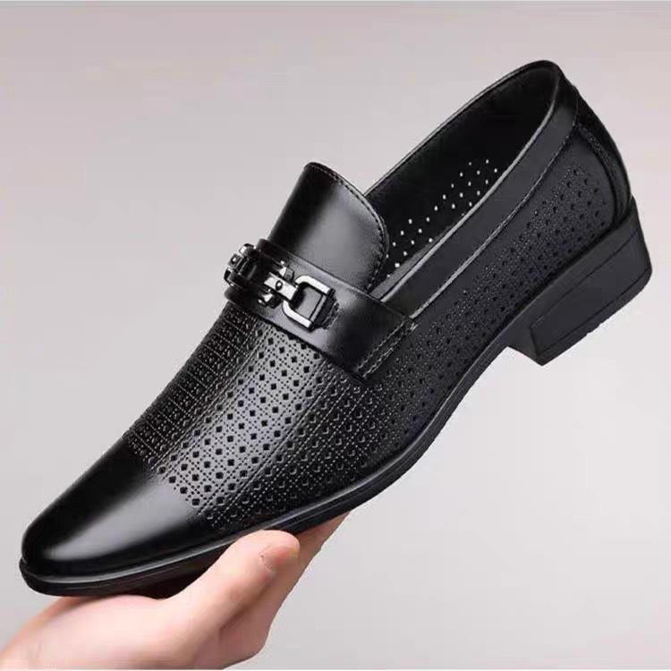 Herren Herbst 2023 Formelle Weiße Leder Slipper, Britischer Stil, Spitze Zehenpartie
