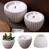 Round Stripe Candle Jar Silicone Mold DIY Flowerpot Concrete Molds Plaster Resin Jewelry Storage Box Craft Making Home Decor