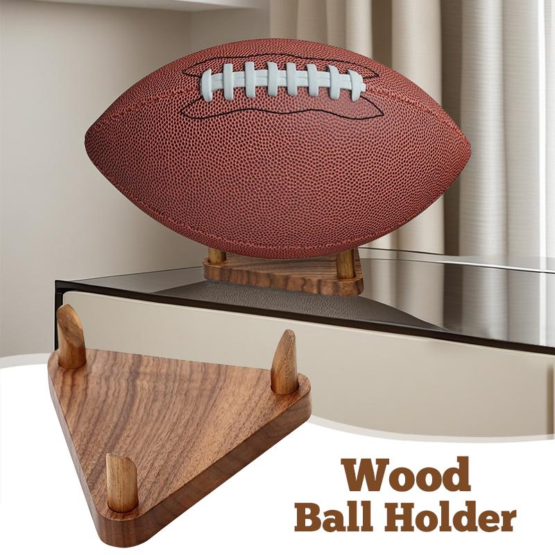 Dreieckiger Holz-Ausstellungsständer für alle Arten von ovalen und runden Bällen, Basketball Fußball Volleyball Rugby Ballhalter