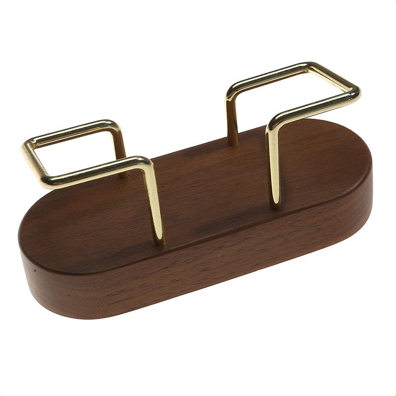 Card Storage Business Card Holder Walnut Wood Tabletop Shelf Wooden Card Rack Beech Wood Metal Cards Display Stand