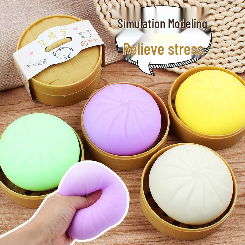 Internet Famous Slow Rebound Steamed Bun Stress Relief Squeeze Toy for Adults - Creative and Funny Decompression Tool